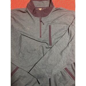 Lands End Men's Gray Heather Quarter Zip Pullover Long Sleeve Shirt XXL